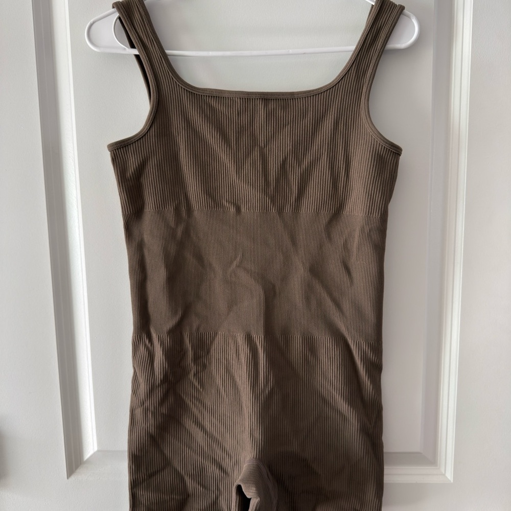 Maternity Ribbed One Piece in Brown